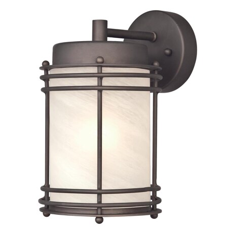 Westinghouse Fixture Wall Outdoor 100W Parksville Lantern ORB Steel White Albstr Glass 6230700